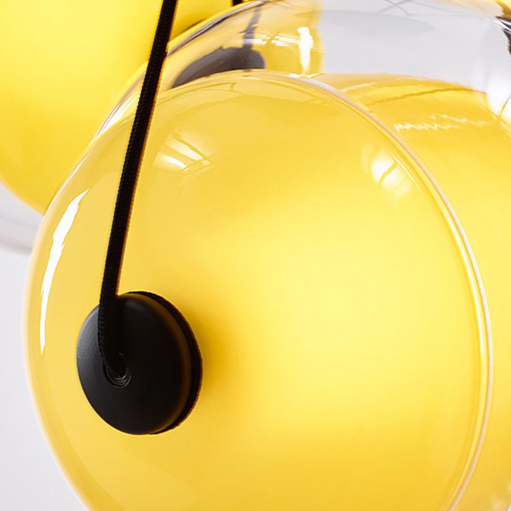 Valentina Design Luminaires Suspensions Bulle Moderne LED Verre Bleu/Jaune/Rose/Blanc Salon/Chambre à Coucher