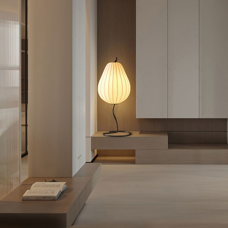 Ritta Lampadaire Poire Moderne, Métal/Tissu, Beige, Salon