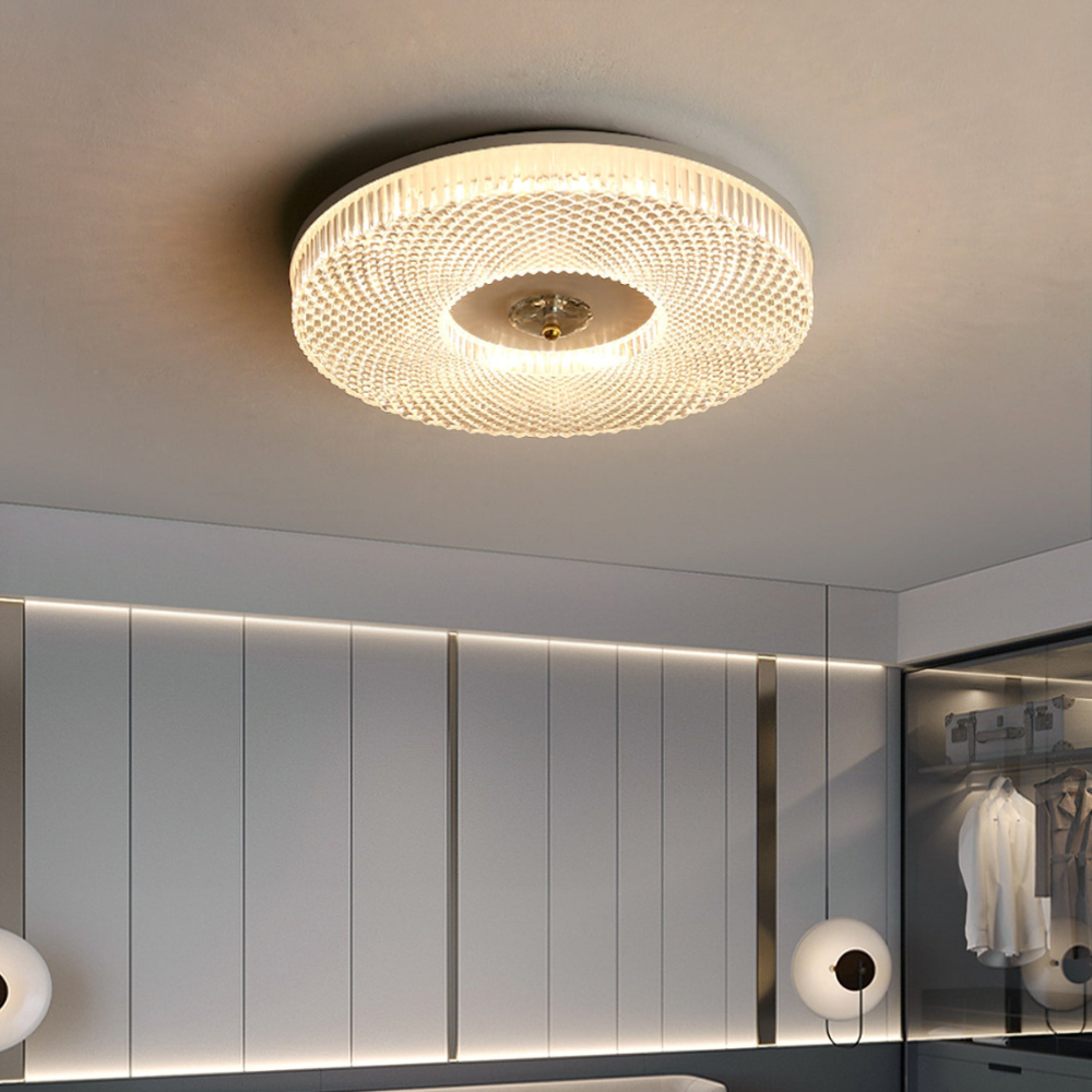 Kristy Plafonnier  Moderne Rond LED Blanc/Doré/Noir Chambre à Coucher