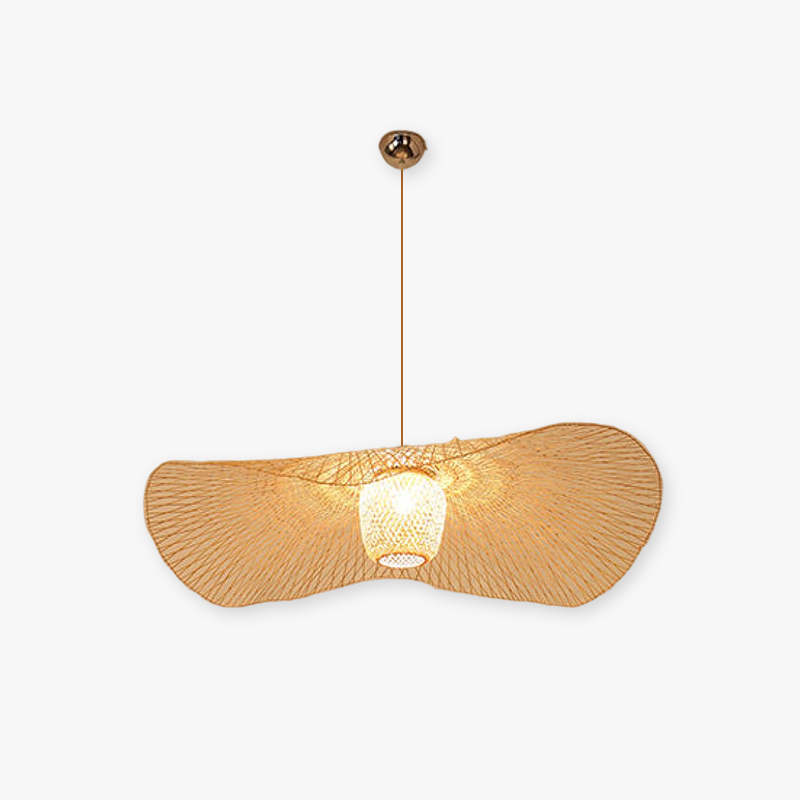 Ritta Suspension Rond Vintage, Bambou/Bois, Bois, Salon