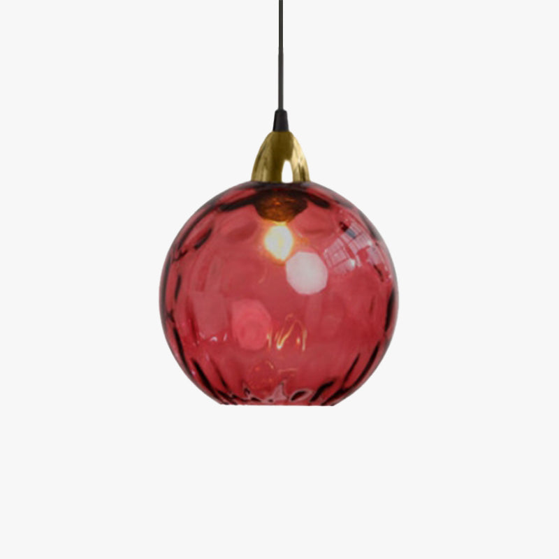 Valentina Suspension Boule Moderne Verre Rouge/Vert/Bleu Salon