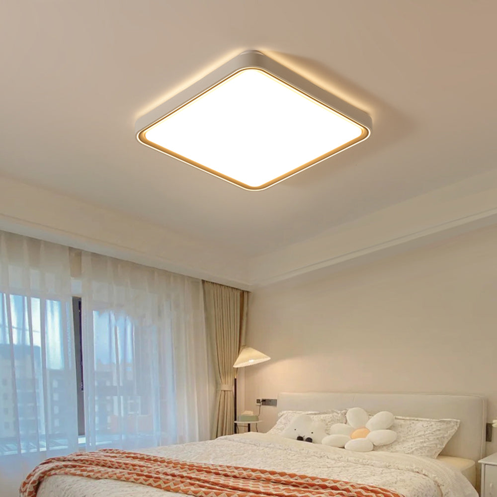 Arisha Plafonnier Carré/Rond Moderne, Métal/Acrylique, Doré, Salon