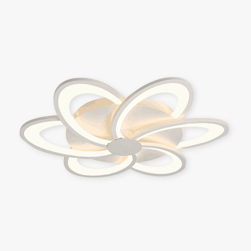 Arisha Plafonnier Fleur Moderne, Métal/Gel de Silice, Blanc, Salon