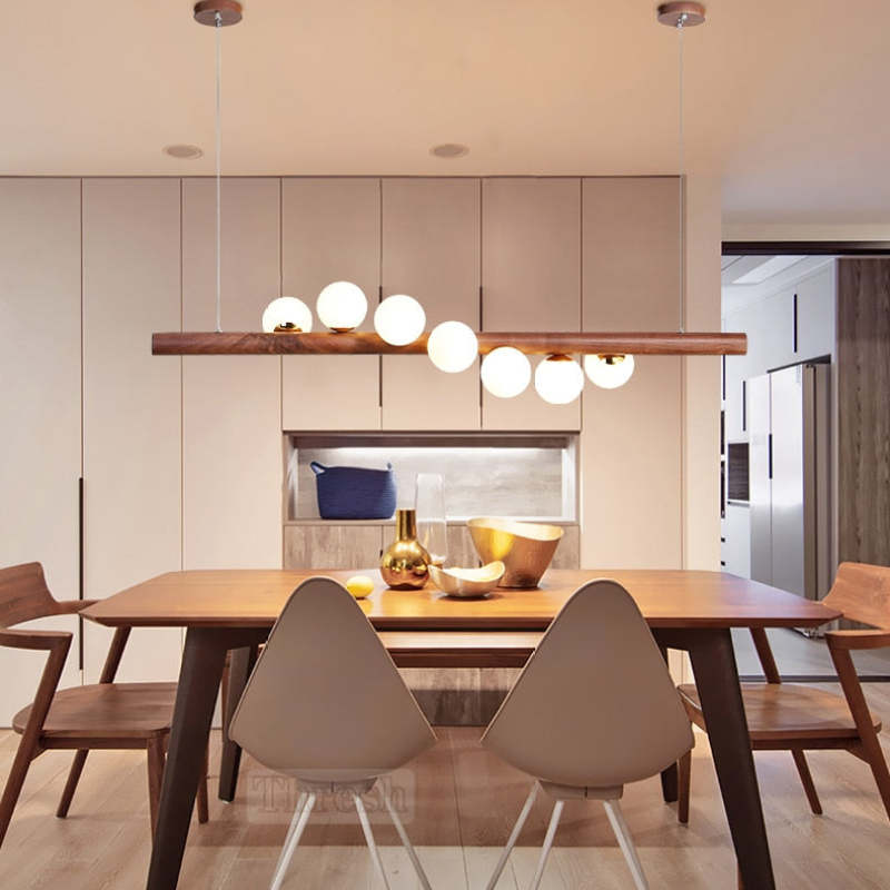 Valentina Verre Bolla Suspension en Bois/Noce