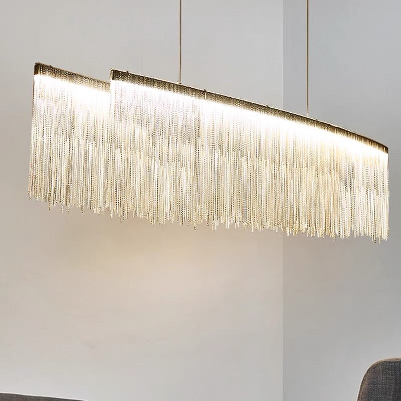 Arisha Suspension Linéaire Luxueux, Acrylique/Metal, Doré/Chrome, Chambre