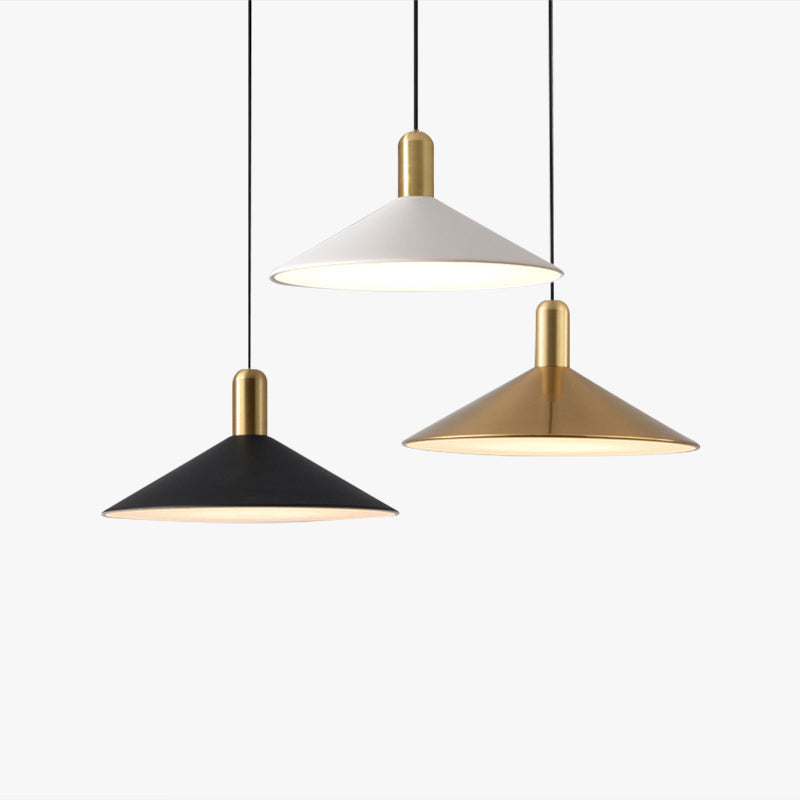 Arisha Suspension Moderne LED Acrylique/Métal, Noir/Blanc/Or, Salon