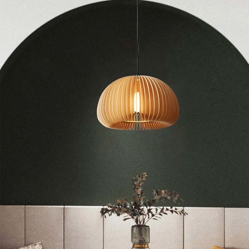 Muto Suspension Citrouille Rustique, Bois/Metal, Bois, Salon