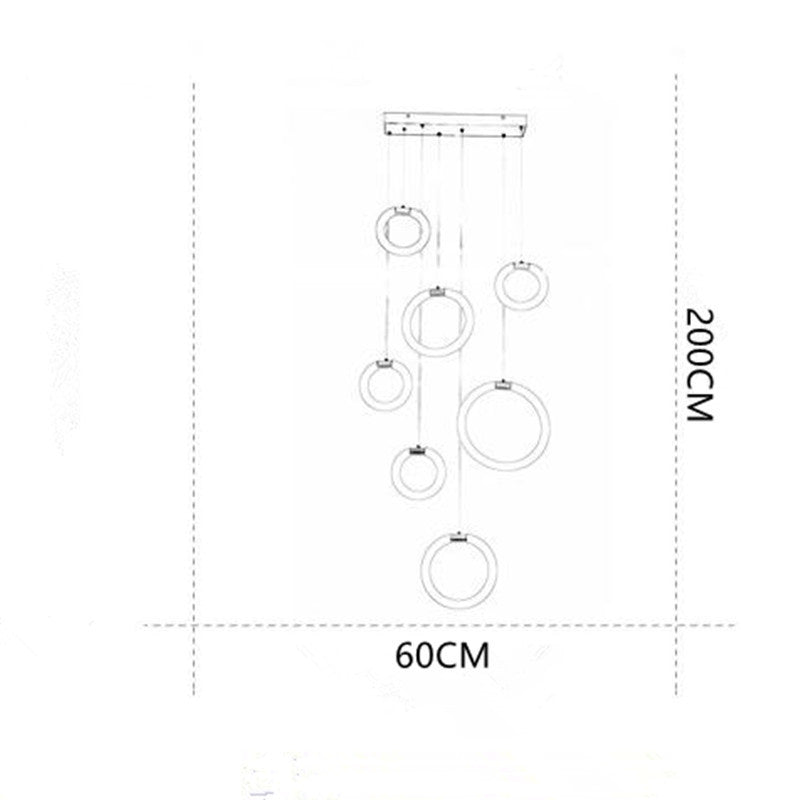 Valentina Luminaires Suspension LED Anneau Simple, Métal, Or, Salon
