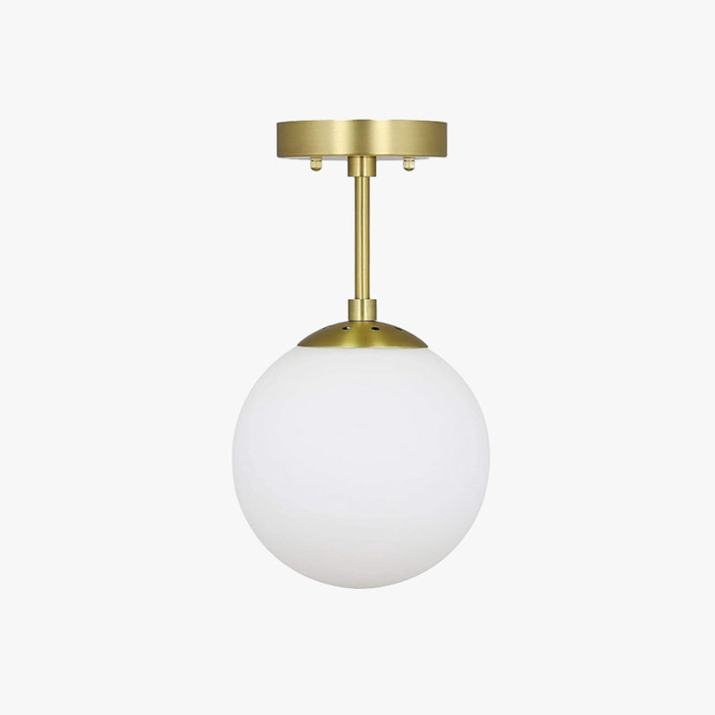 Valentina Plafonnier Boule Moderne, Métal/Verre, Noir/Doré, Salon