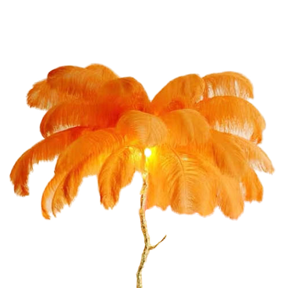 O'Moore Lampadaire Fleur Luxe Plume/Métal Coloré Salon