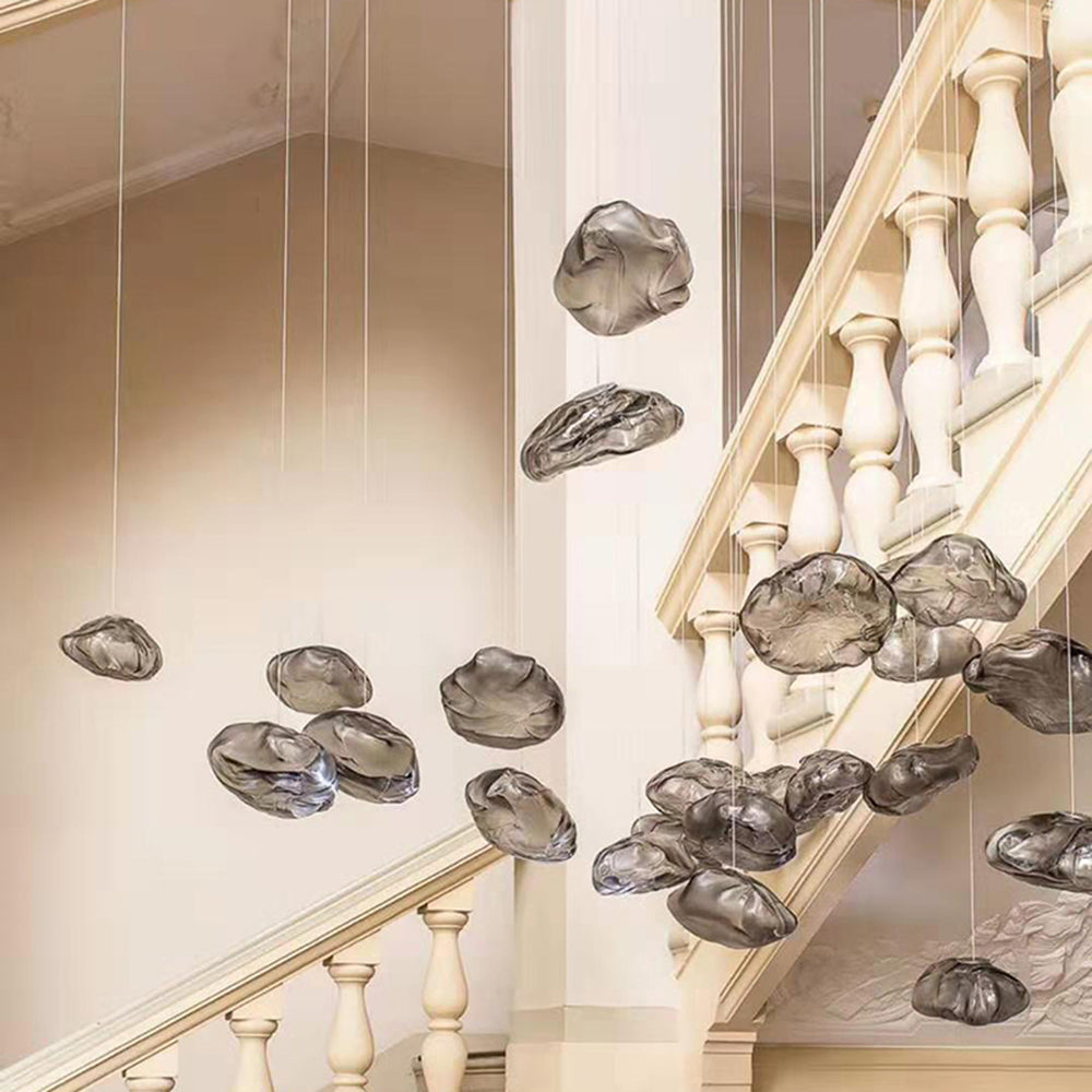 Avi Suspension Globe, Métal/Verre, Clair/Gris/Ambre