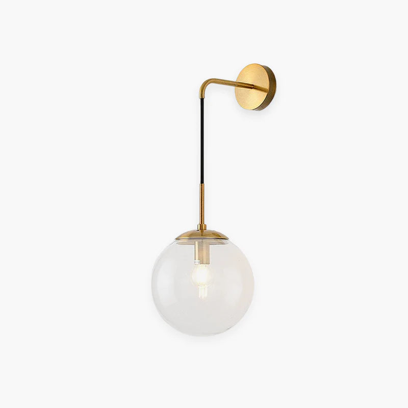 Valentina Applique Murale Boule Nordique Moderne, Métal, Noir/Or, Salon