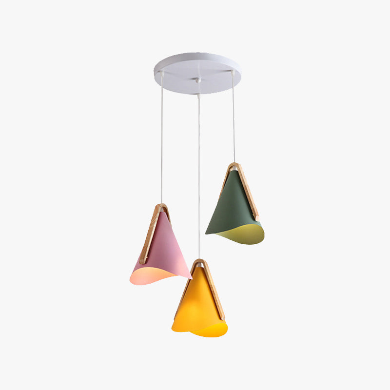 Valentina  Suspension 5 Couleurs, Bois/Métal Vert/Rose Salon