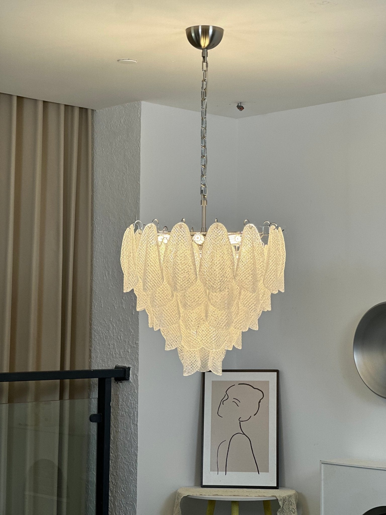 Murano Lustre Élégant en Verre Goutte