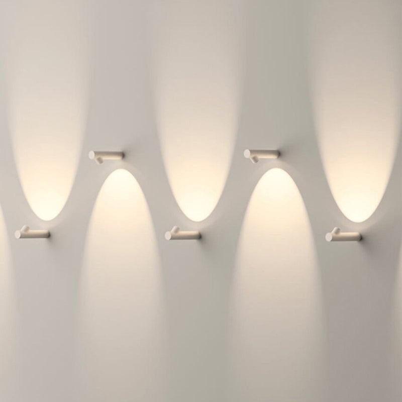 Ray Applique Murale Cylindrique Moderne, Métal/Verre, Blanc/Noir, Extérieur