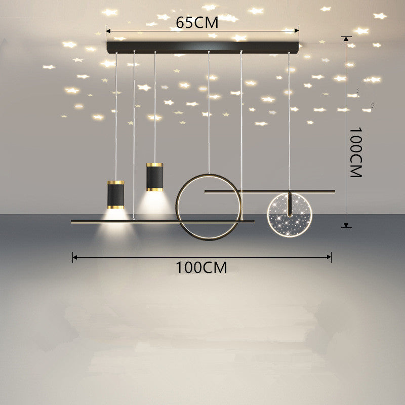 Arisha Luminaires Suspension Etoilé Moderne, Métal, Noir/Blanc/Or, Salon