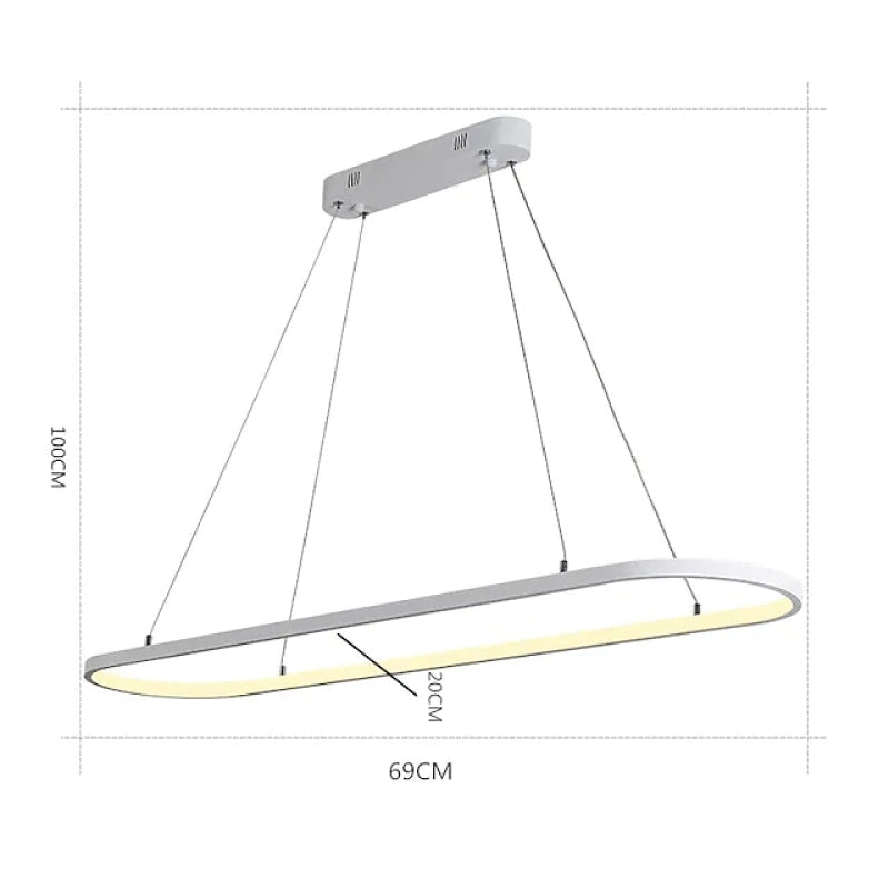 Arisha Suspension Ovale Moderne, Métal/Gel de Silice, Blanc/Noir/Or, Bar