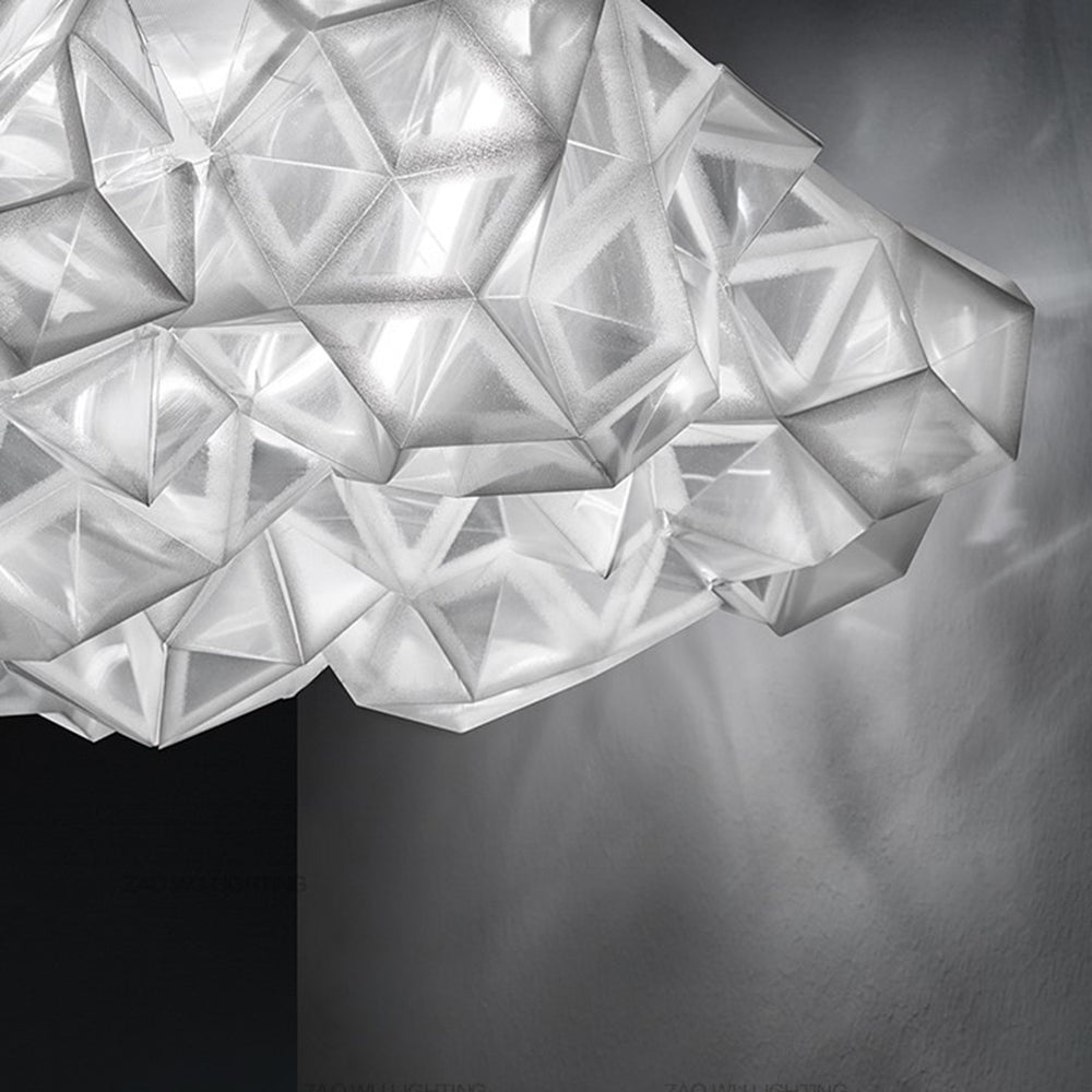 Arisha Suspension Irrégulier Géométrique, Metal/Acrylique, Blanc/Noir, Chambre