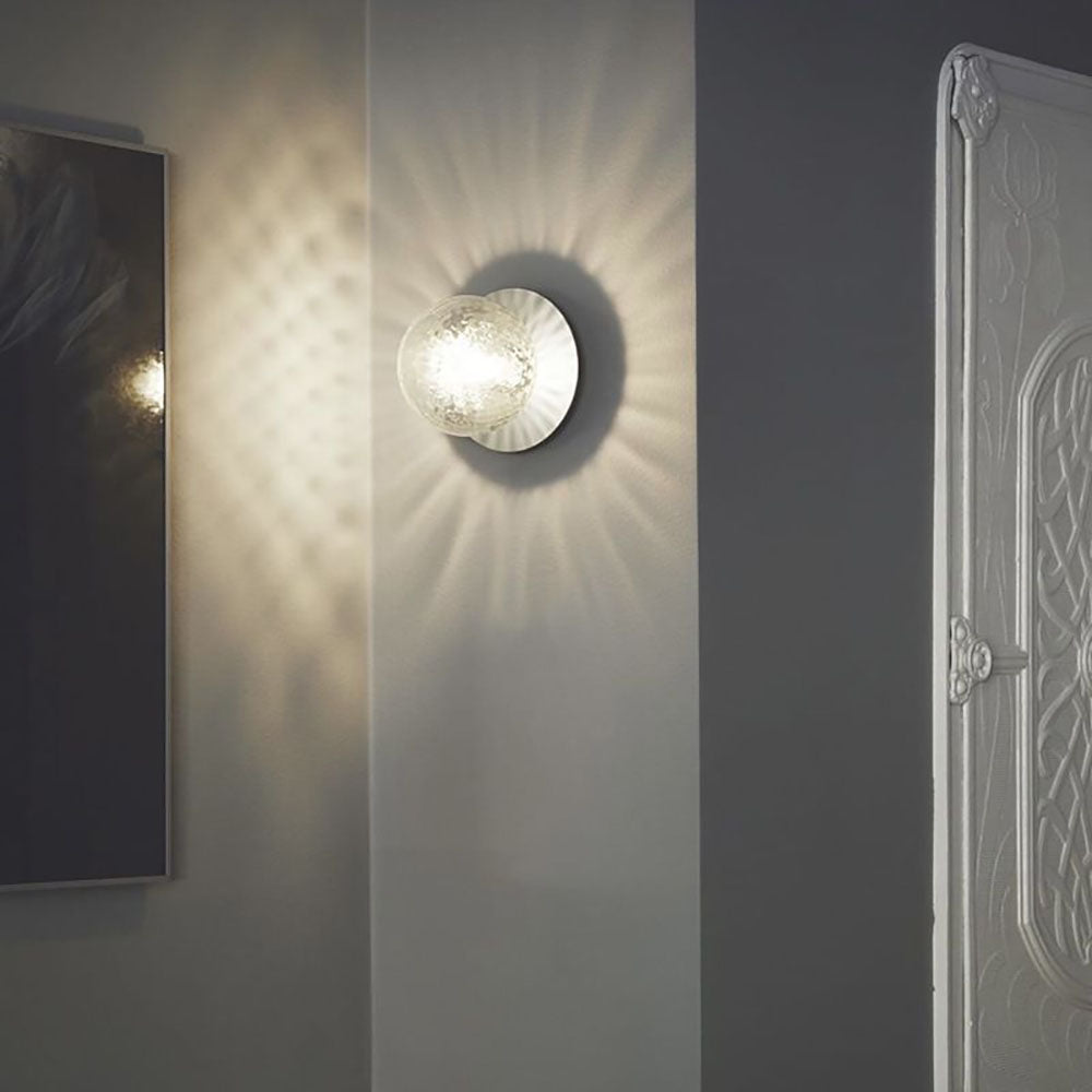 Valentina Applique Murale Globe Moderne Design LED Métal Verre Noir/Or Salle de Bain