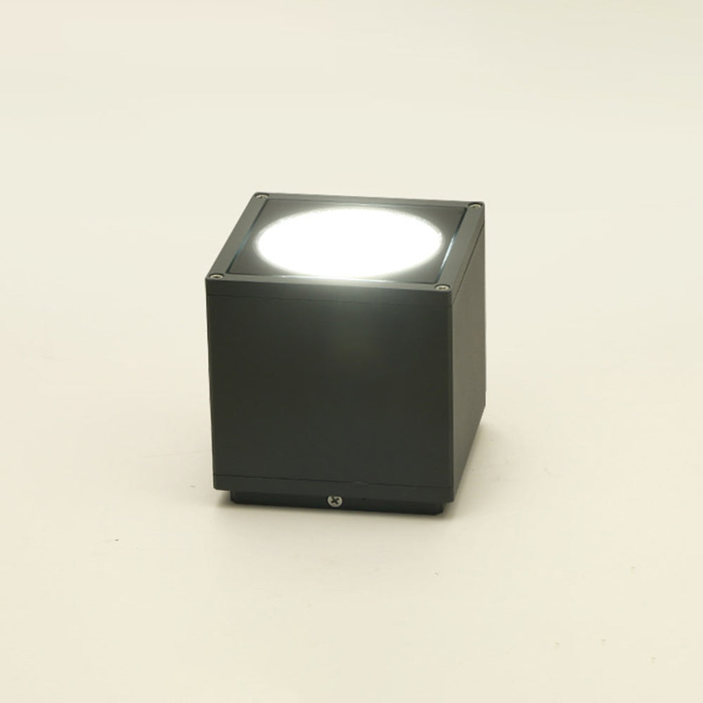 Ray Plafonnier Cube Moderne, Métal/Verre, Gris, Extérieur