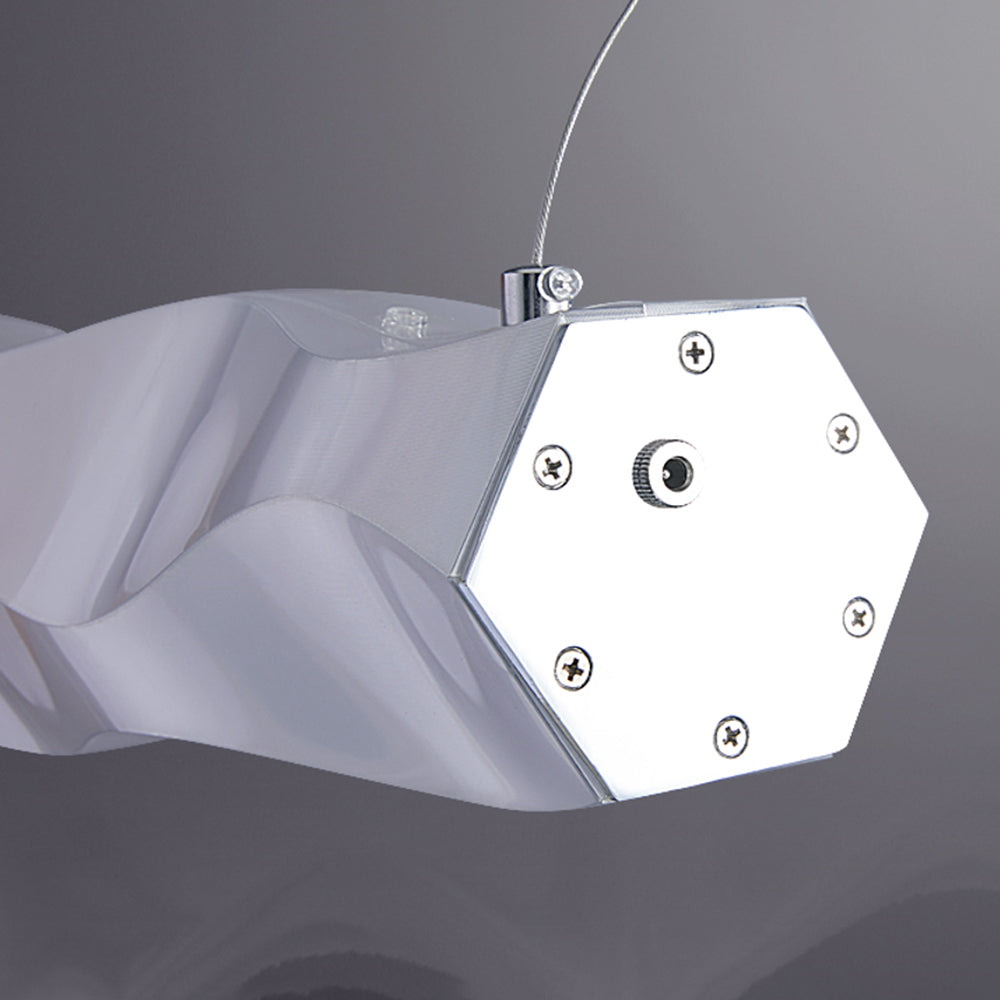Arisha Suspension Linéaire Moderne, Metal/PET, Blanc, Salon