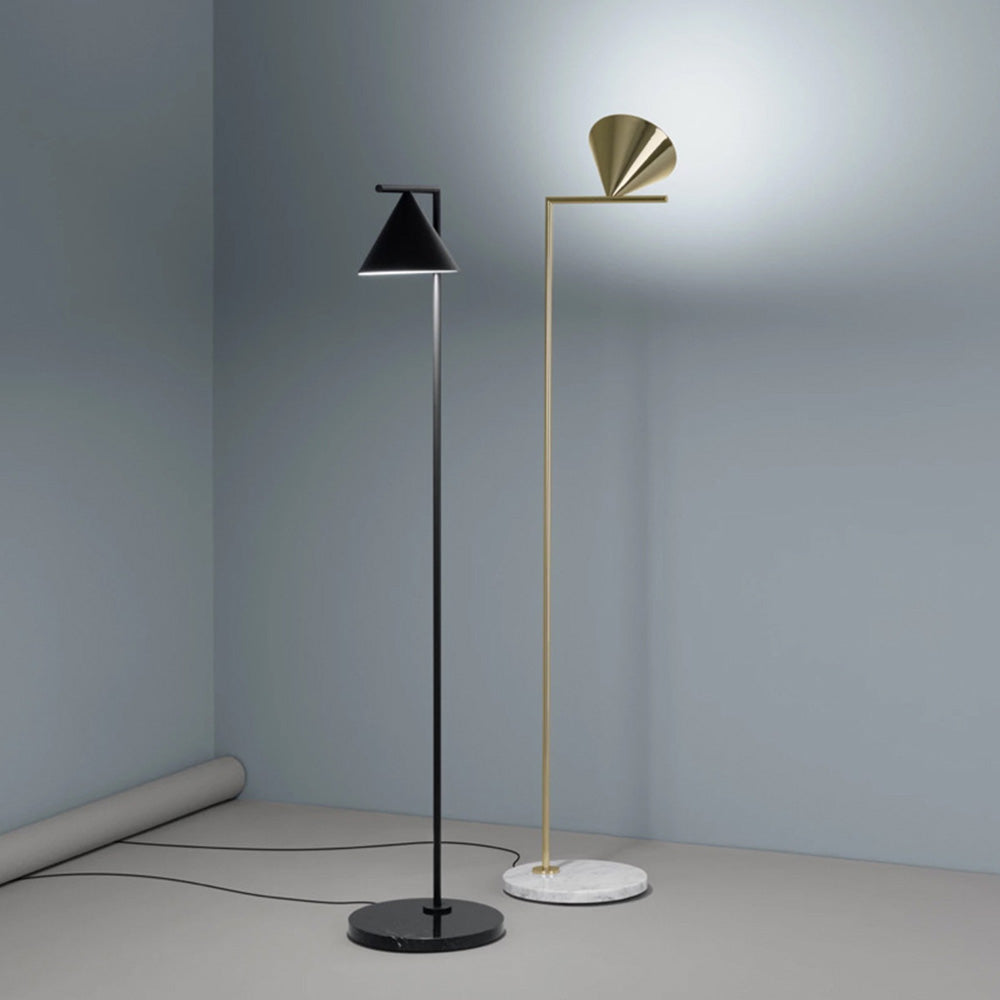 Arisha Lampadaire Géométrique Moderne, Marbre, Noir/Or, Salon