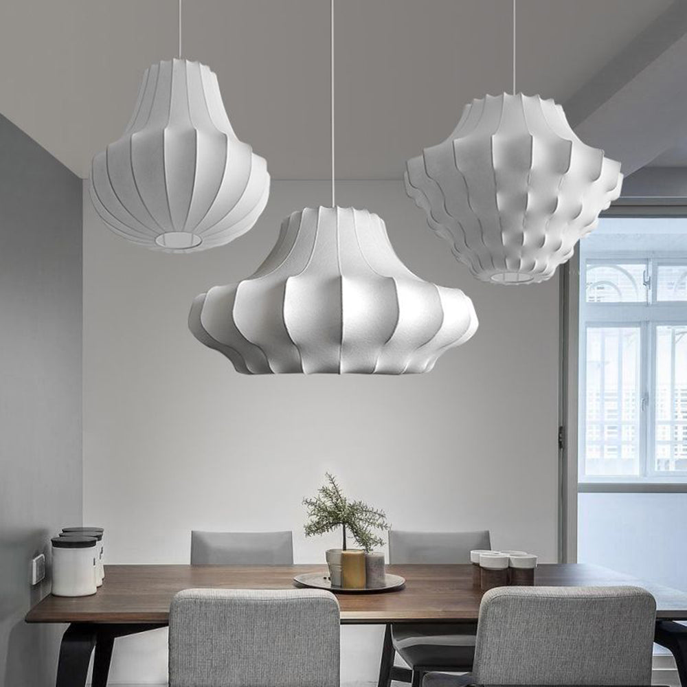 Ritta Design Italien Luminaires Suspensions Moderne Métal Soie Blanc Salle à Manger