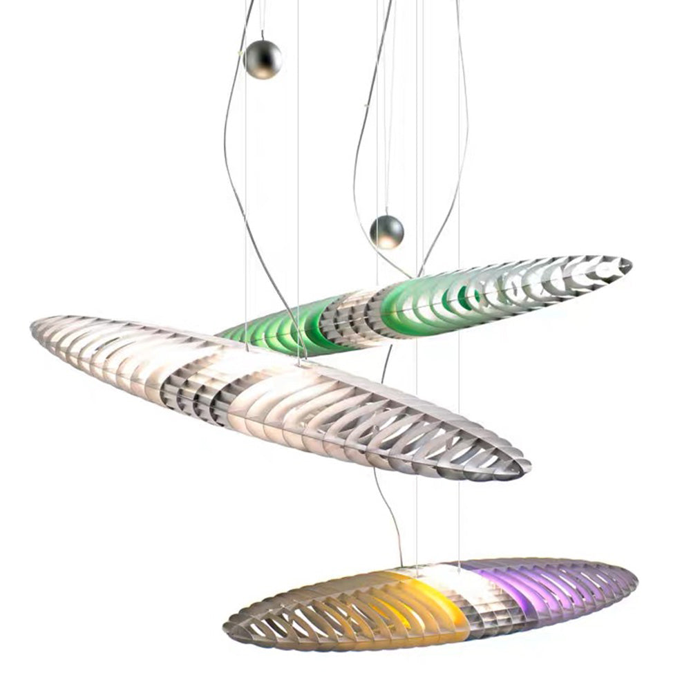 Arisha Suspension Feuille Contemporaine, Acier Inoxydable/Acrylique, Chambre
