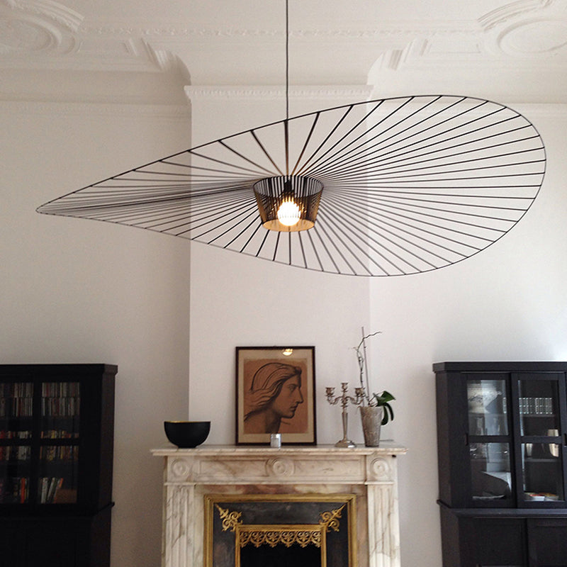 Ritta Suspension Vague Moderne, Tissu, Noir/Marron/Doré/Blanc, Salon