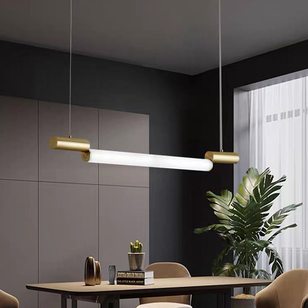 Ray Suspension Linéaire Minimaliste, Aluminium/PVC, Or, Salon