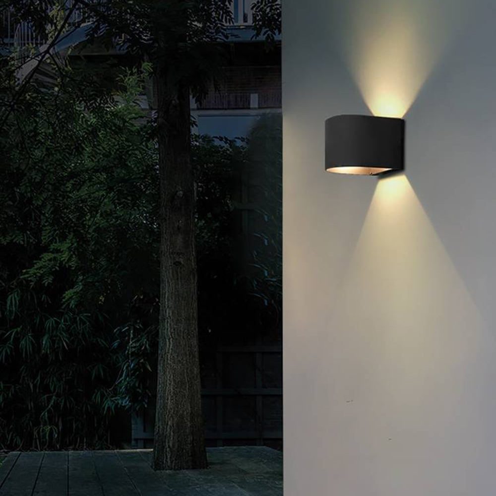 Ray Cylindrique LED Applique Murale Noir Métal Verre Jardin