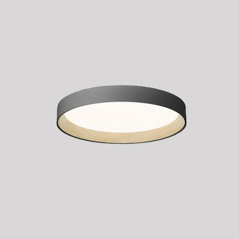 Arisha Plafonnier Rond Moderne, Métal/Acrylique, Blanc/Gris/Noir, Salon