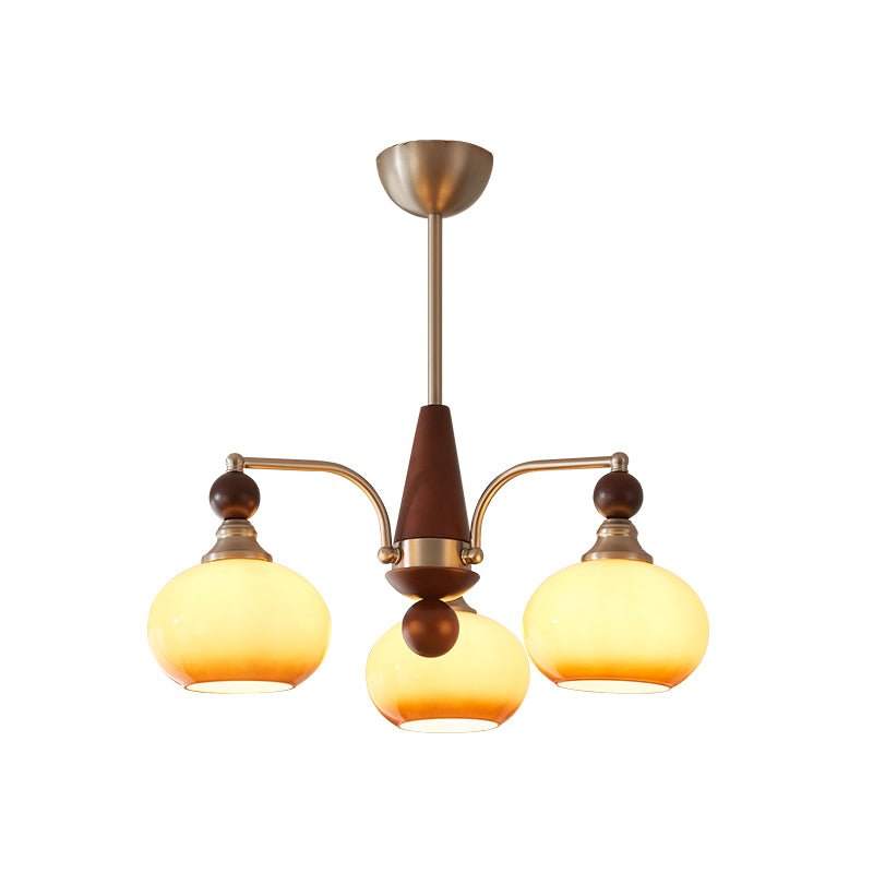 Serenade Moderne Artistique Luxe Verre Bois Lustre