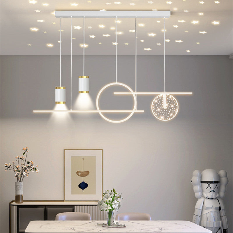 Arisha Luminaires Suspension Etoilé Moderne, Métal, Noir/Blanc/Or, Salon