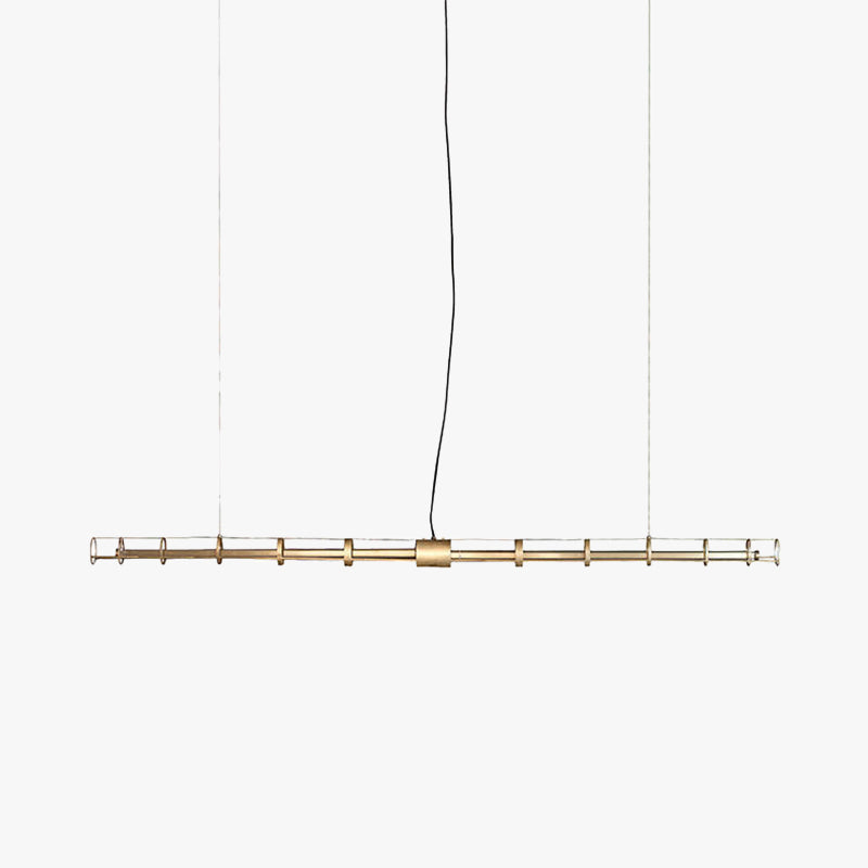 Ray Suspension Linéaire Moderne, Métal/Verre, Doré, Salon