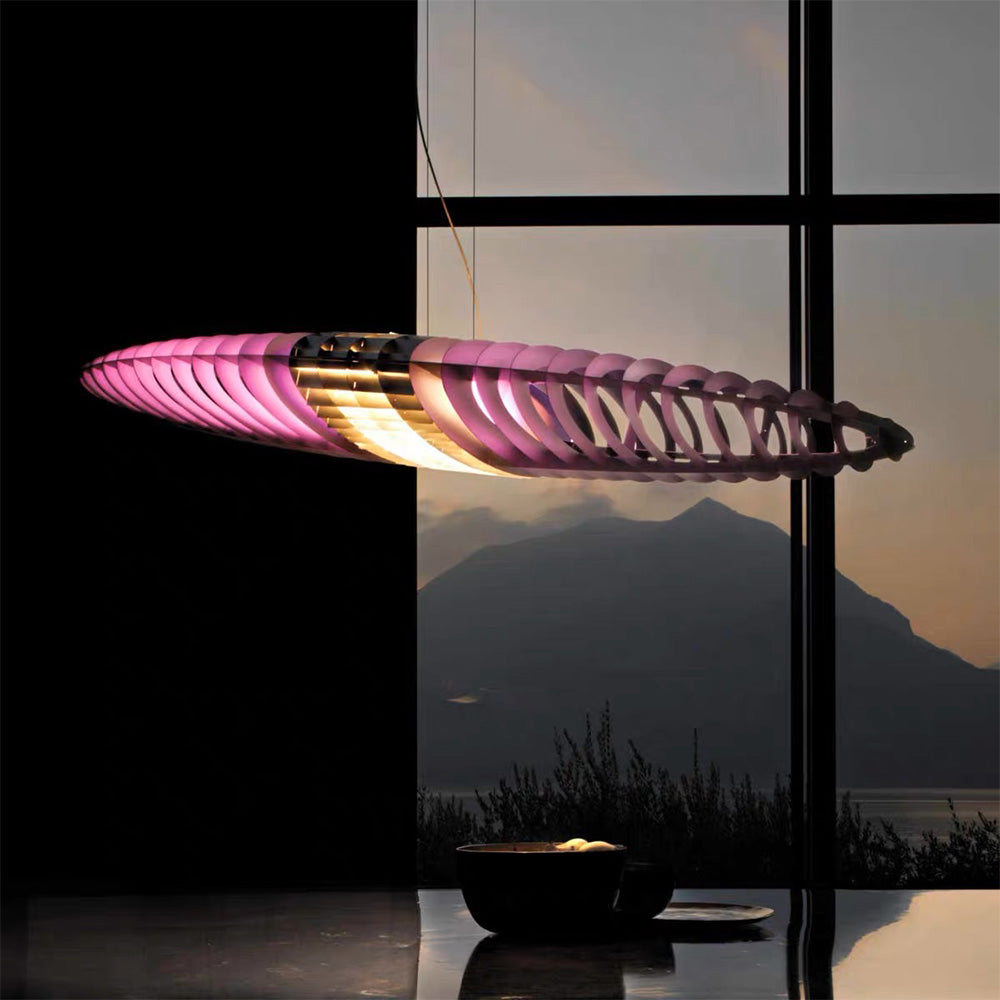 Arisha Suspension Feuille Contemporaine, Acier Inoxydable/Acrylique, Chambre