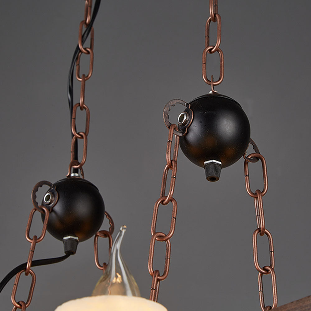Epoch Suspension Sectangulaire Vintage, Metal/Bois, Marron, Salon
