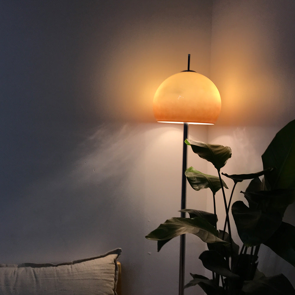 Mira Lampadaire Champignon Moderne, Métal/Verre, Jaune, Salon