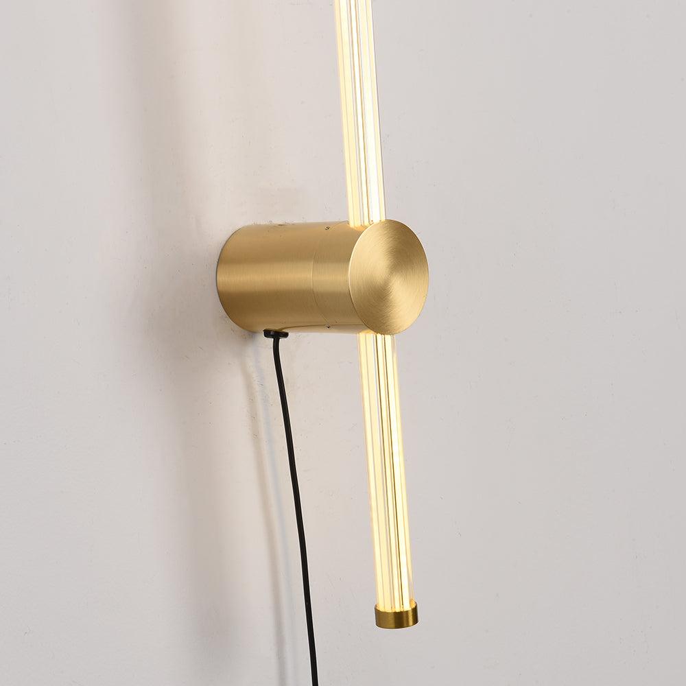 Ray Applique Murale Linéaire Simple, Métal/Acrylique, Cuivre/Nickel, Chambre