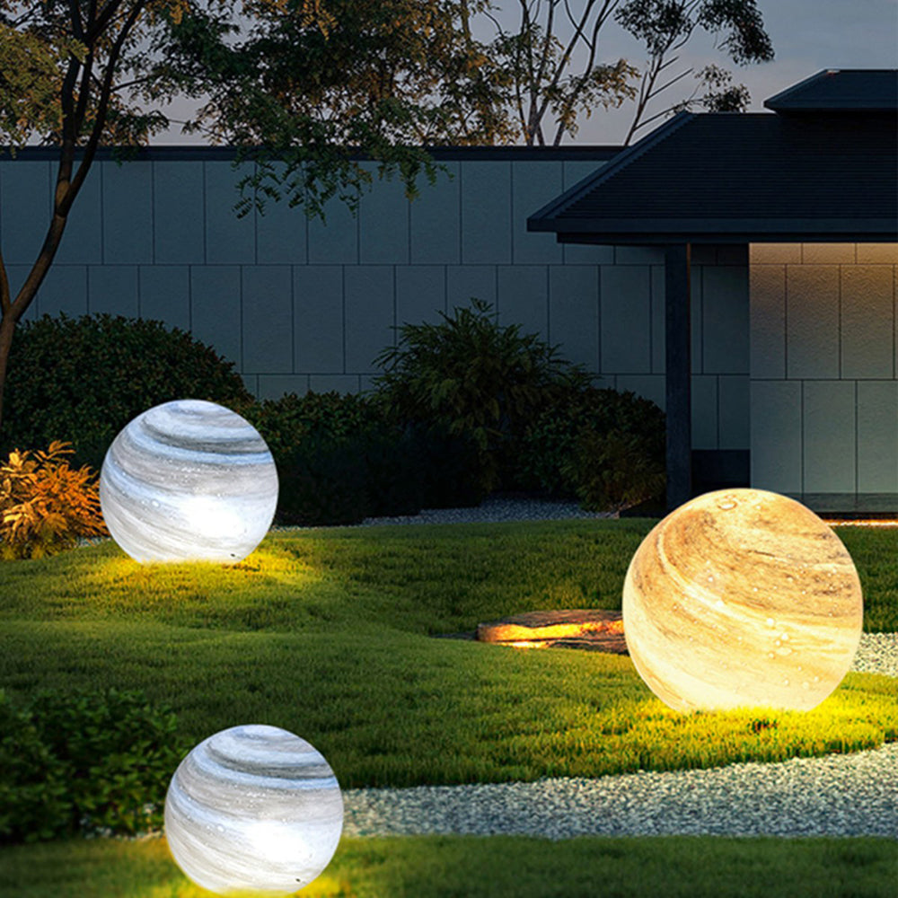 Ray Lampadaire Boule Moderne Bleu/Curry de Lait Jardin
