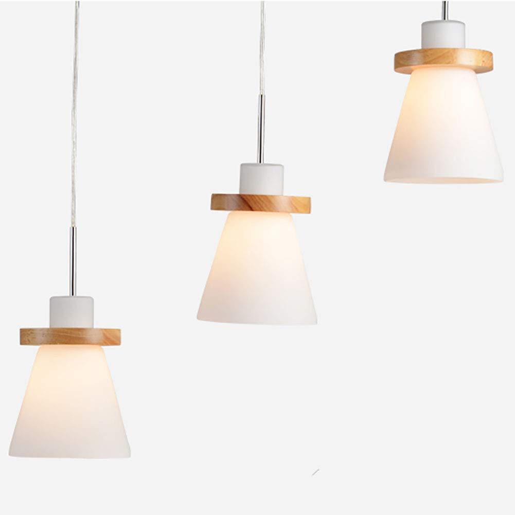 Valentina Minimalisme LED Suspension Bois Verre Chambre À Coucher/Salle À Manger