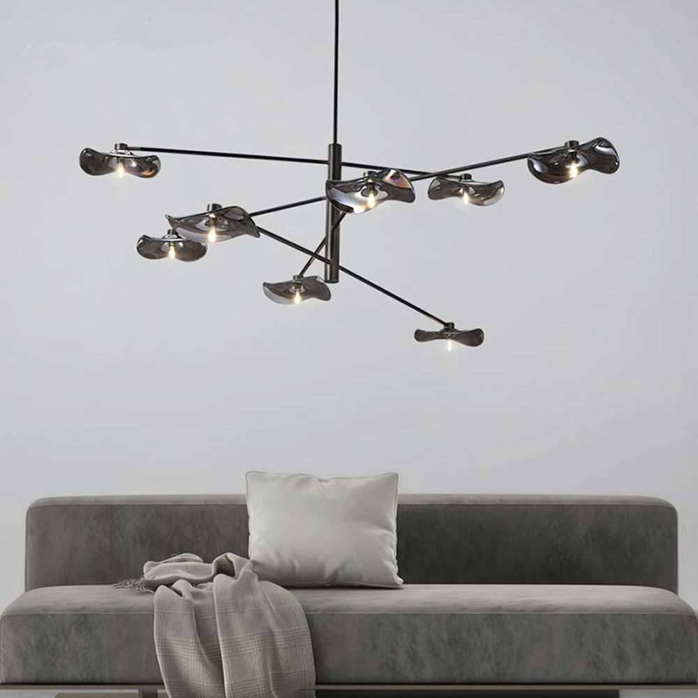 Arisha Suspension Linéaire Moderne, Métal/Verre, Transparent/Multicolore, Salon/Chambre à Coucher