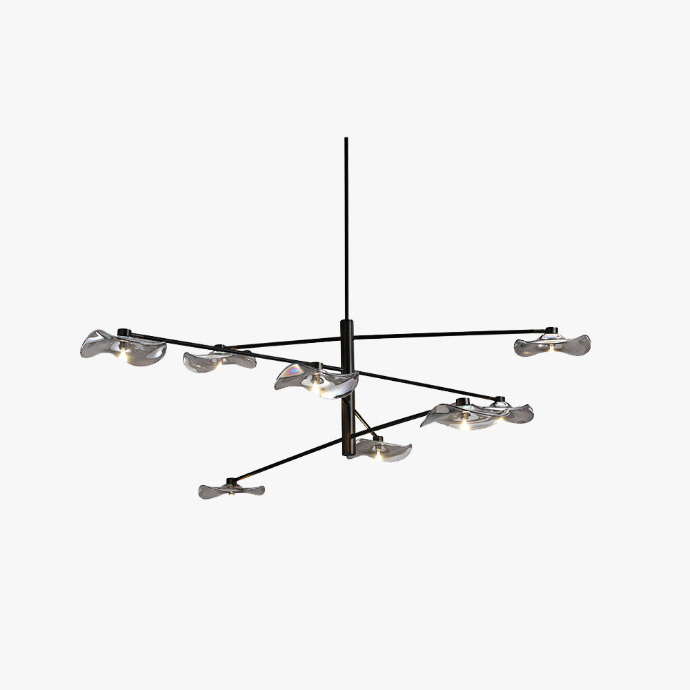 Arisha Suspension Linéaire Moderne, Métal/Verre, Transparent/Multicolore, Salon/Chambre à Coucher