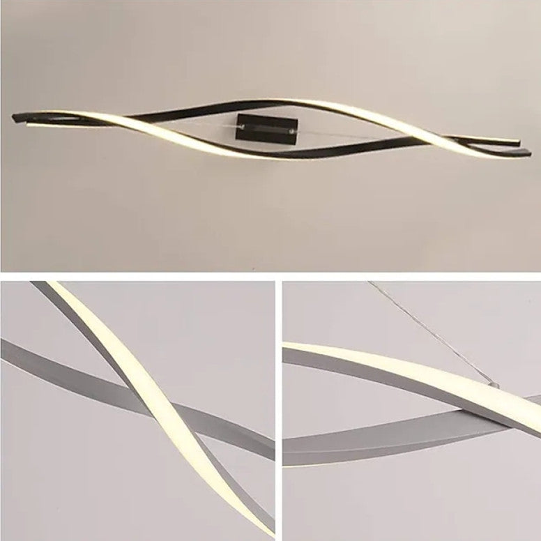 Arisha Suspension Linéaire Simple, Aluminium/Gel de silice, Noir/Gris, Chambre