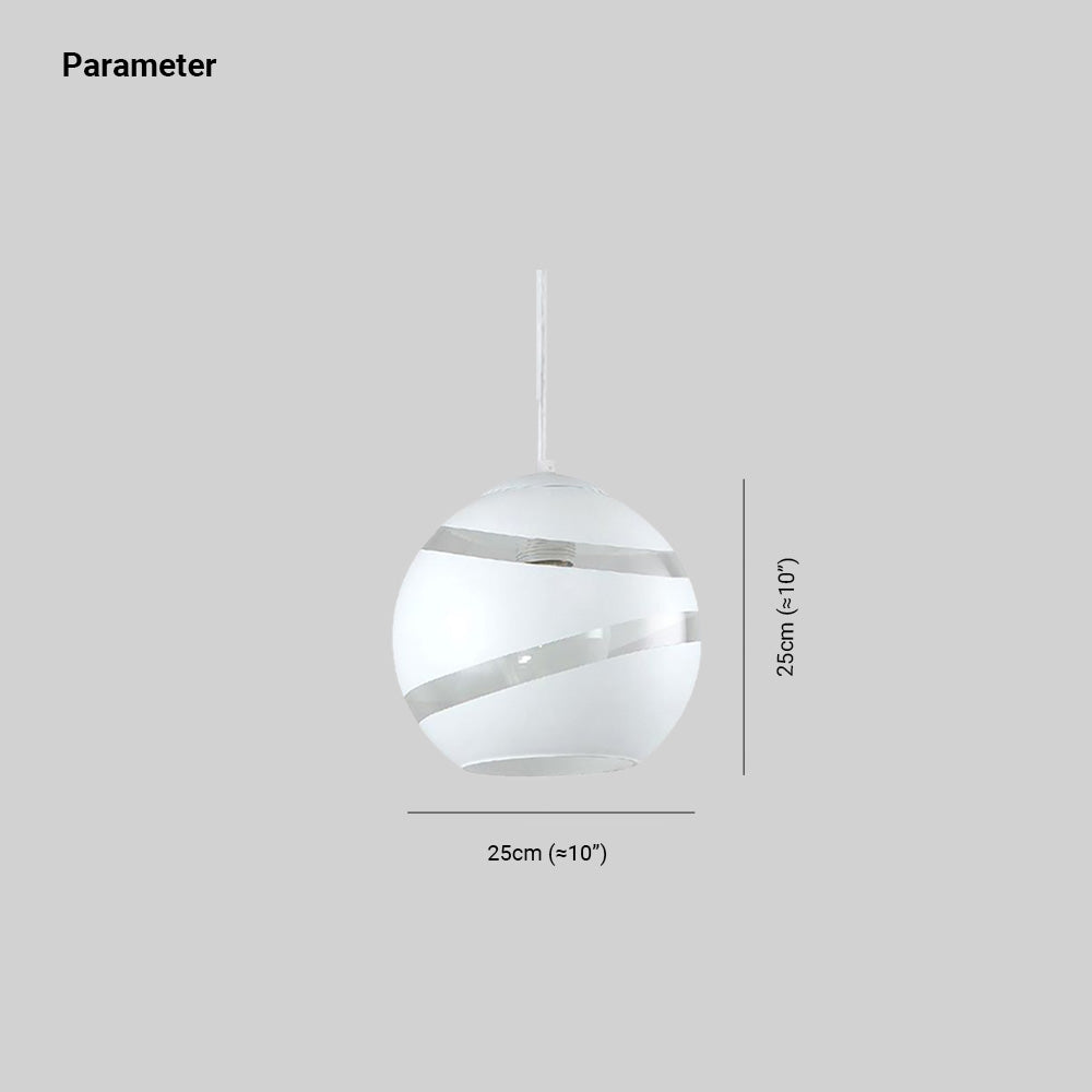 Valentina LED Suspension Noir/Blanc Metal Verre Salon Chambre à coucher