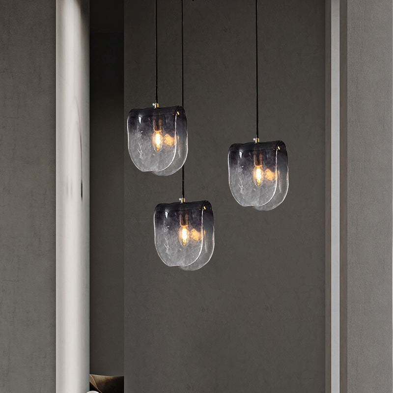 Valentina Suspension Contemporaine Métal/Verre Noir Salon