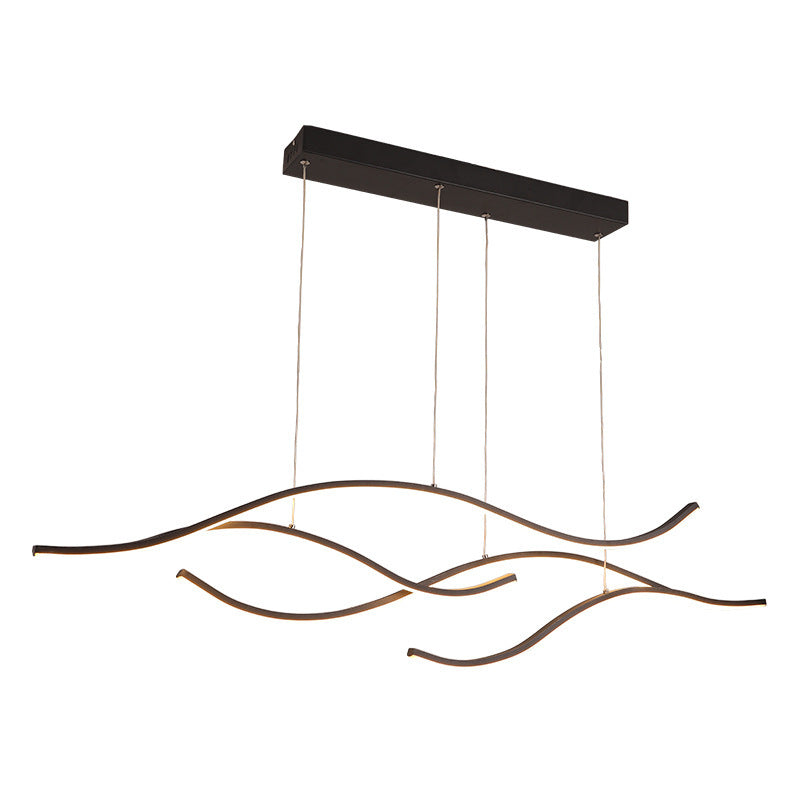 Arisha Luminaires Suspension linéaire, LED Noir/Or, Salon