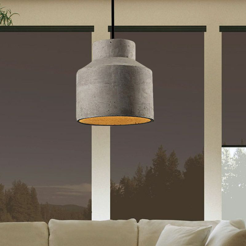 Avi Dôme LED Suspension Gris Fumé Chambre Métal/Ciment Chambre à coucher