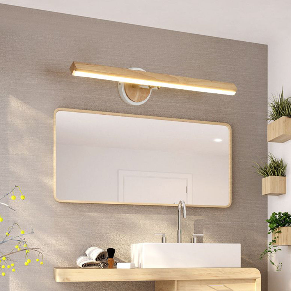 Muto Design LED Applique Murale à Miroir Rectangulaire Moderne Bois Salle de Bain/Chambre