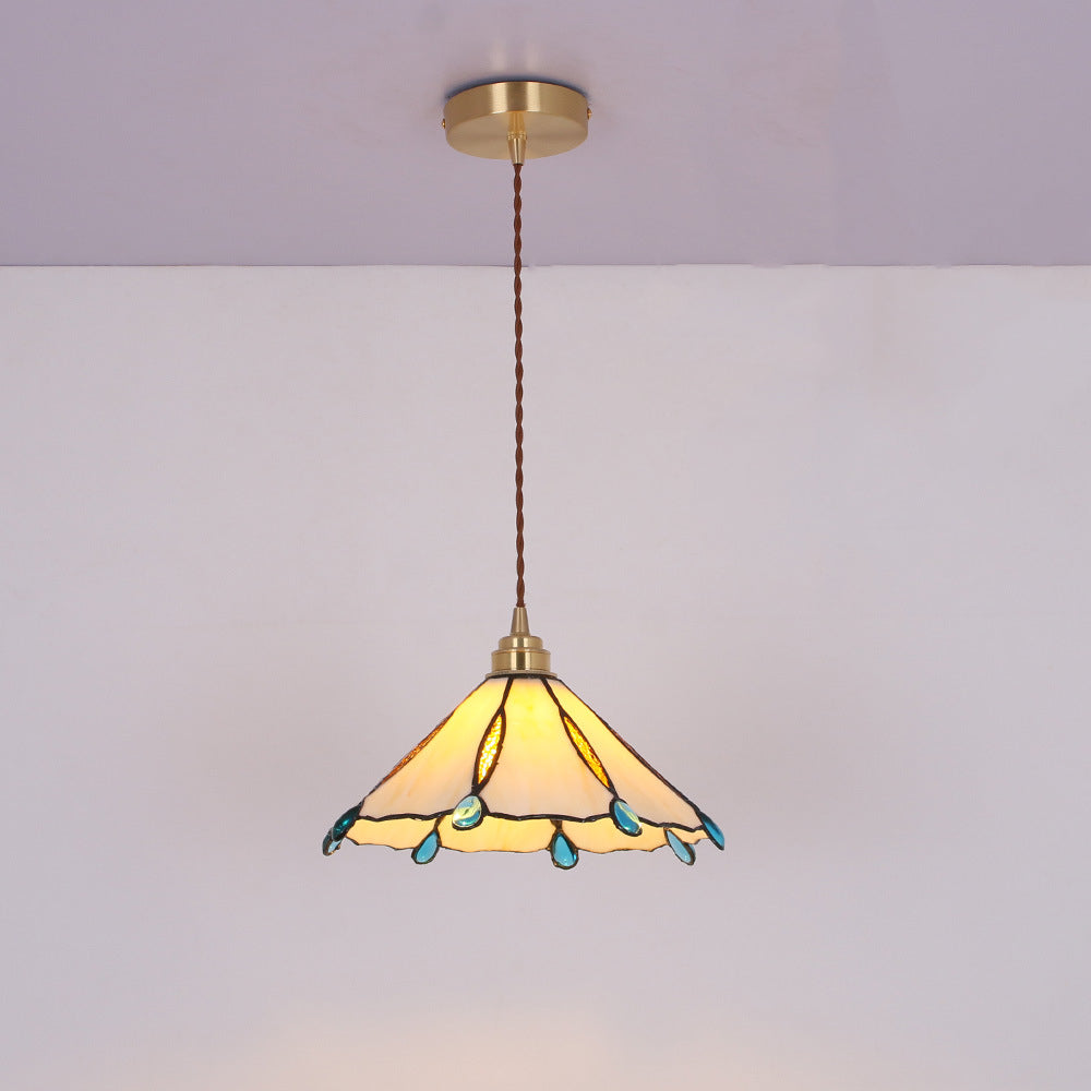 Tiffany Vintage Suspension Métal/Verre Chambre/Salon/Entrée